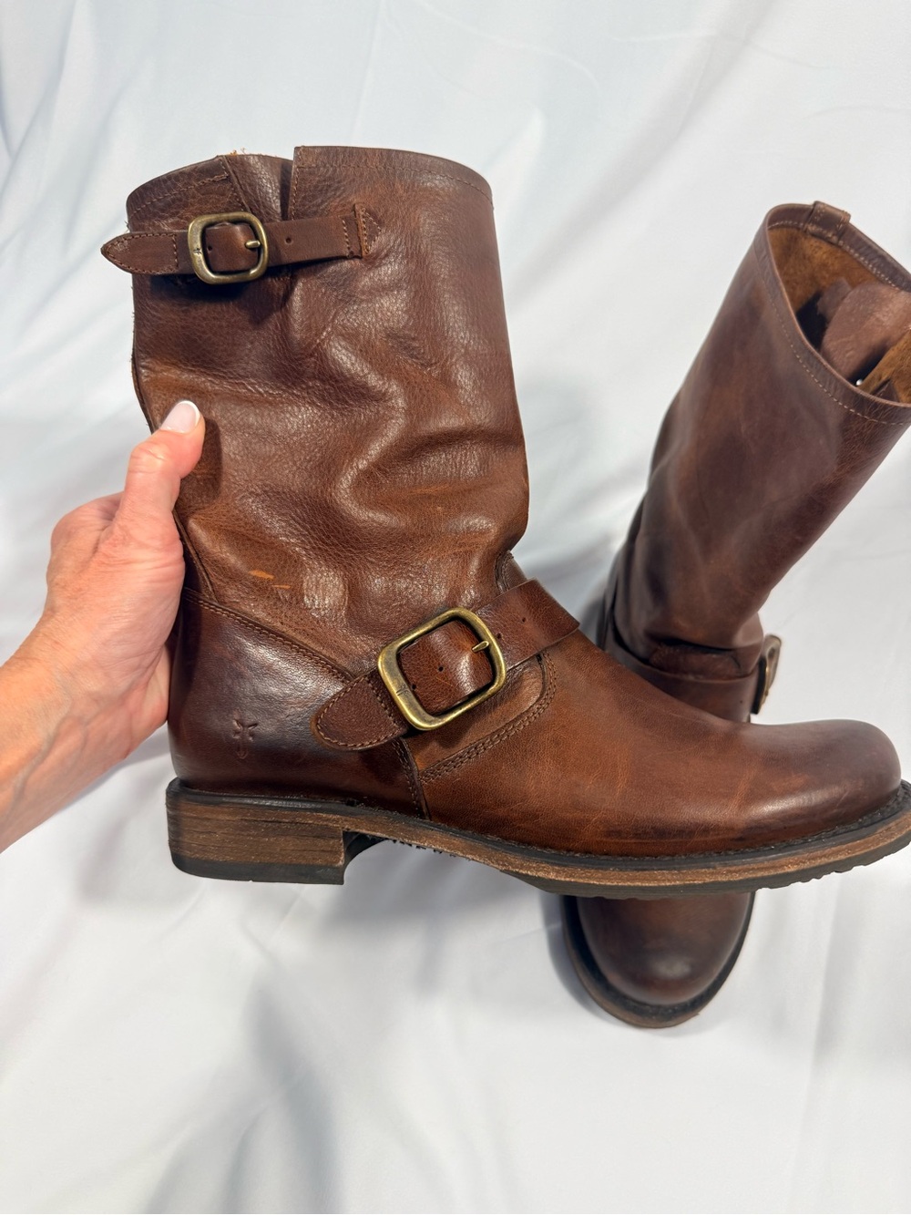 Authentic Frye Veronica Short Boots – Redwood, Size 8.5B